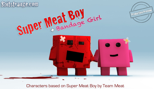 Eight Bit Strange concept Meat Boy