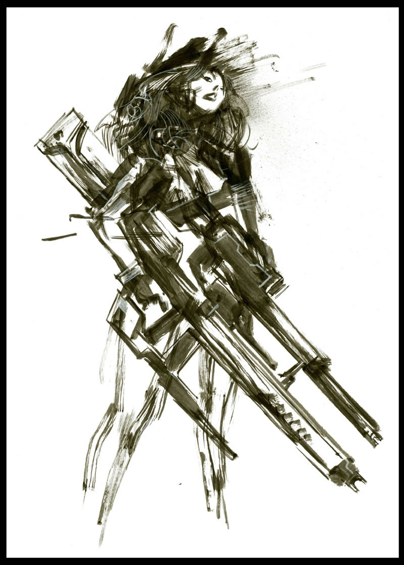 Ashley Wood dessin original Metal Gear Solid