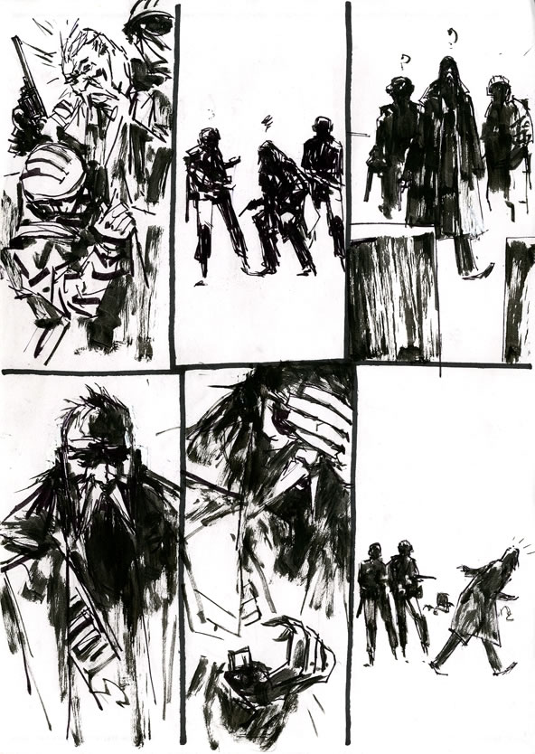 Ashley Wood dessin original Metal Gear Solid