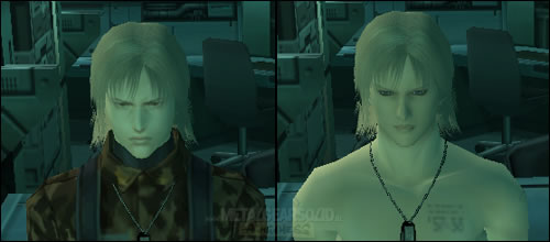 Deux modles de visages pour Raiden dans Metal Gear Solid 2