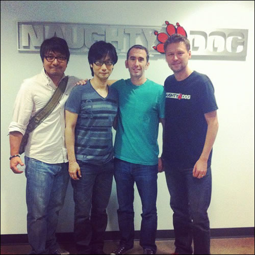 Ken Imaizumi & Hideo Kojima chez Naughty Dog avec Evan Wells & Christophe Balestra