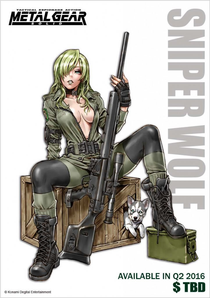 La statuette Kotobukiya de Sniper Wolf illustre pour une sortie en 2016