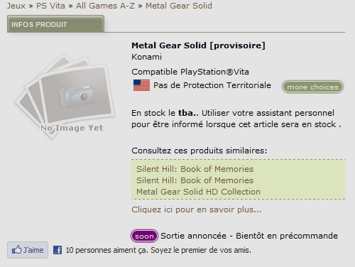 [Rumeur] Un nouveau MGS sur PlayStation Vita