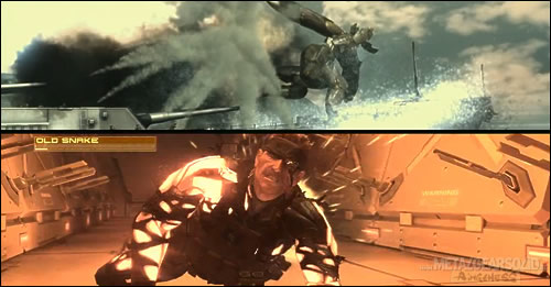 Solid Snake dans le couloir du micro-onde de Metal Gear Solid 4