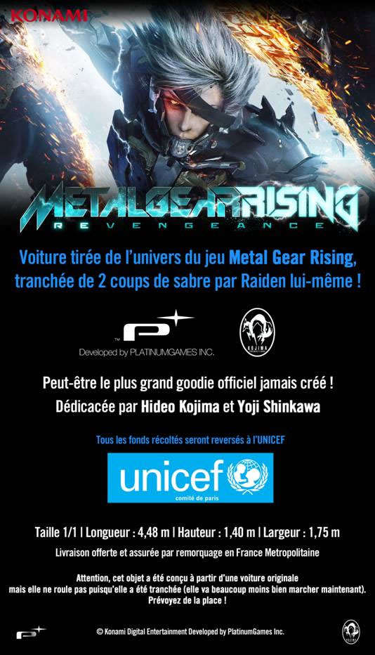 Metal Gear Rising Revengeance Une vente aux enchres pour lUnicef