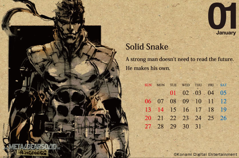 Calendrier 2013 de Metal Gear