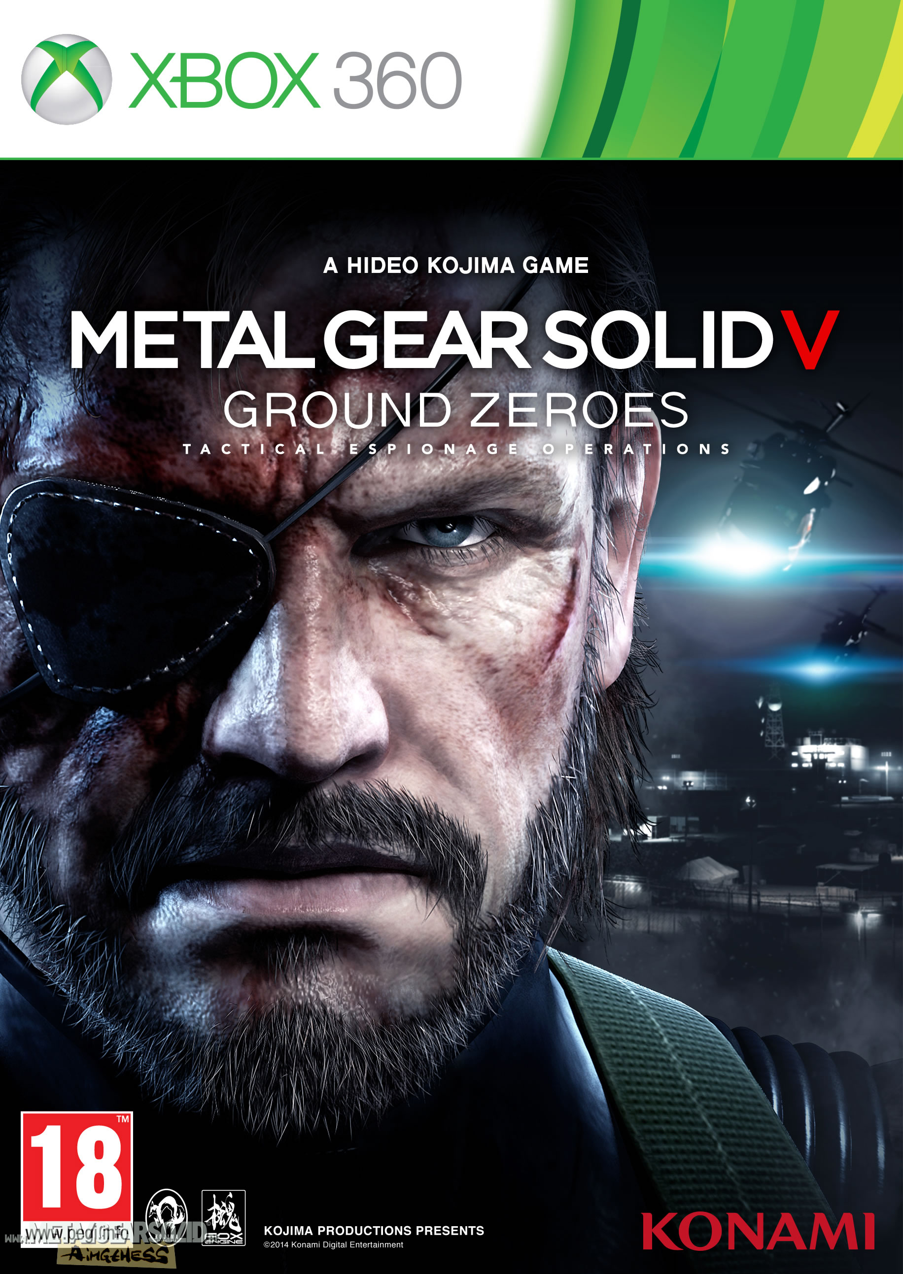 La jaquette Xbox 360 europenne de Metal Gear Solid V : Ground Zeroes