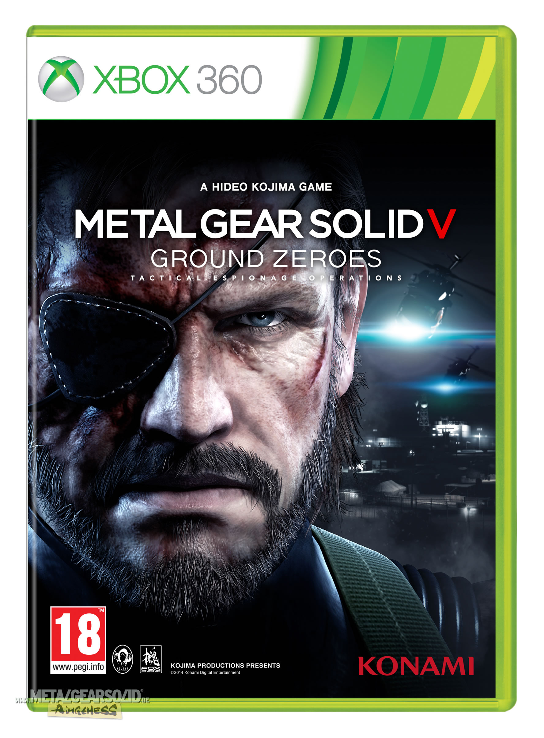 La jaquette Xbox 360 europenne de Metal Gear Solid V : Ground Zeroes