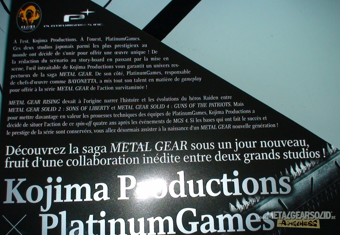 Goodies Metal Gear Rising Revengeance au Paris Games Week 2012