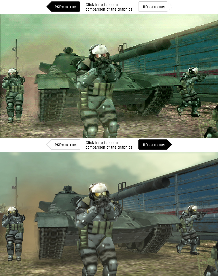 Metal Gear Solid HD Collection comparaisons